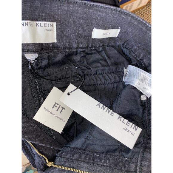 NWT $79.50 Anne Klein Jeans Slim Boot Cut size 8 Black Wash Jeans w/Stretch - Picture 11 of 12